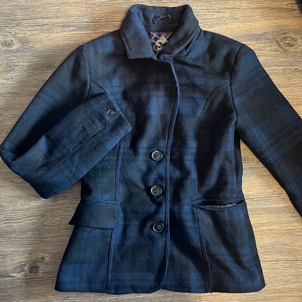 Formal black and blue academia coat!